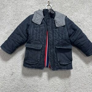 Kapital K Jacket‎ Boys XS Blue Demin Full Zip Up Long Sleeves Pockets Polyester